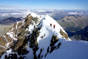 Piz Roseg & Piz Scerscen mit Bergführer