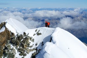 Eiger, Mönch, Jungfrau mit Bergführer