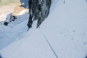 Piz Roseg Nordostwand mit Bergführer