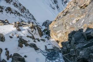 Piz Bernina Westwand mit Bergführer