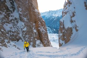 Couloir Misitica - Innterkoflerturm mit Bergführer