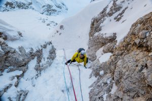 Couloir Misitica - Innterkoflerturm mit Bergführer